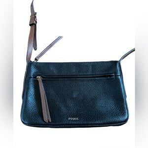 Fossil leather purse with strap